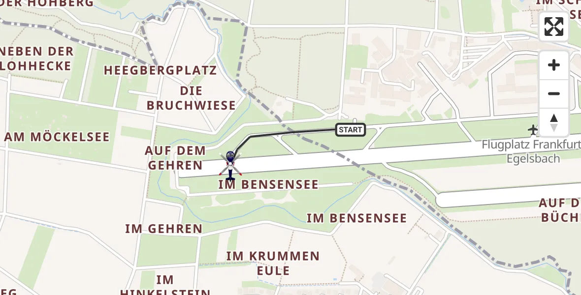 Flugroute Polizeihubschrauber Flughafen Frankfurt-Egelsbach - Flughafen Frankfurt-Egelsbach, 14 Oktober 2026, 07:33