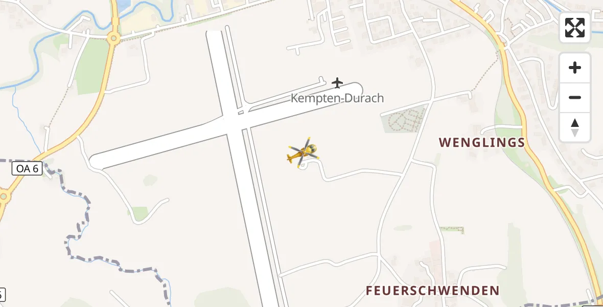 Flugroute Rettungshubschrauber Kempten-Durach Flugplatz - Kempten-Durach Flugplatz, 14 Oktober 2026, 08:59