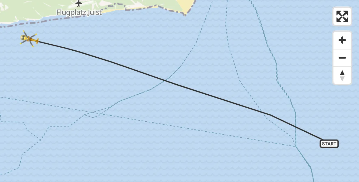 Flugroute Ambulanzhubschrauber Noordzee - Noordzee, 14 Oktober 2026, 09:30
