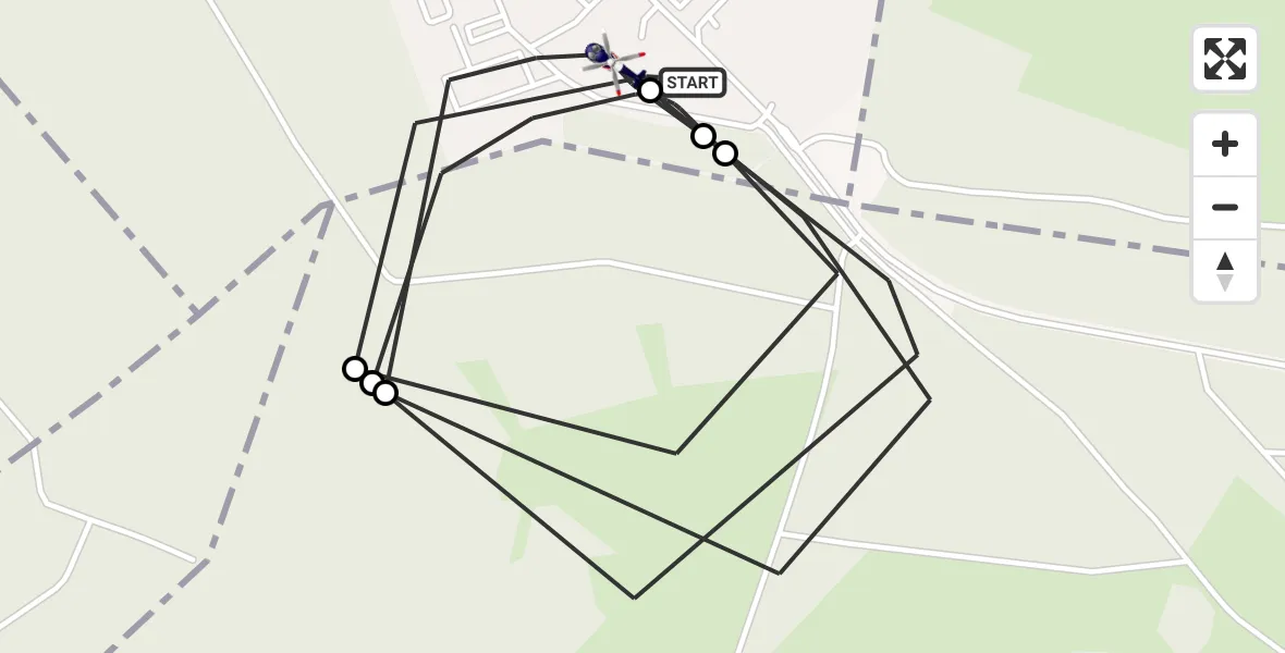 Flugroute Polizeihubschrauber Emmerzhausen - Emmerzhausen, 14 Oktober 2026, 09:36