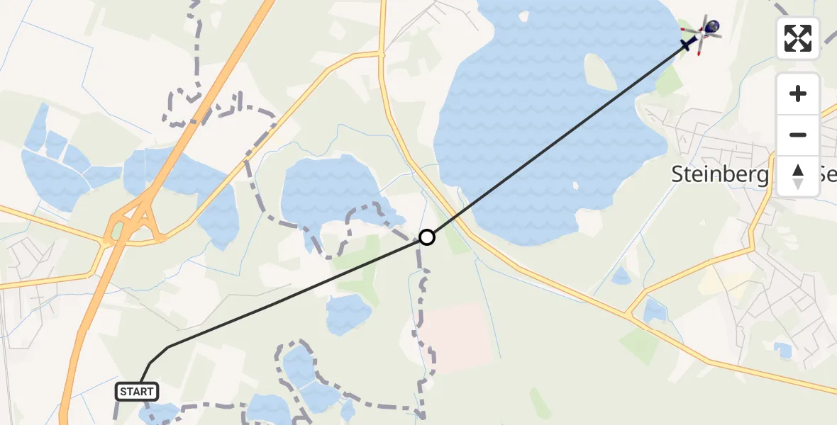 Flugroute Polizeihubschrauber Schwandorf - Steinberg am See, 14 Oktober 2026, 10:07