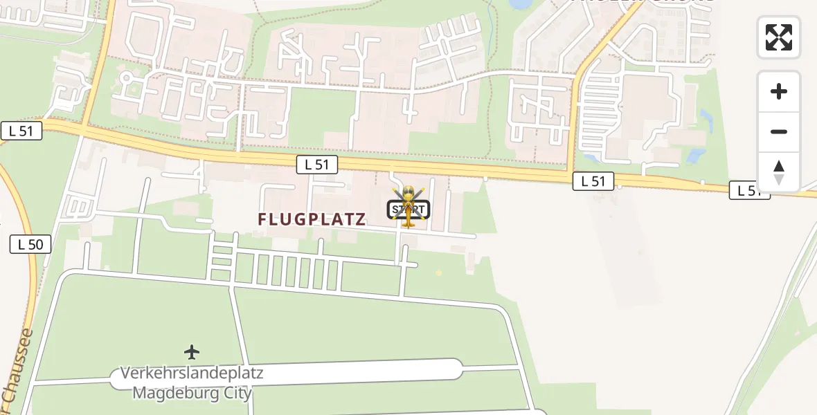 Flugroute Rettungshubschrauber Magdeburg - Magdeburg, 14 Oktober 2026, 10:50