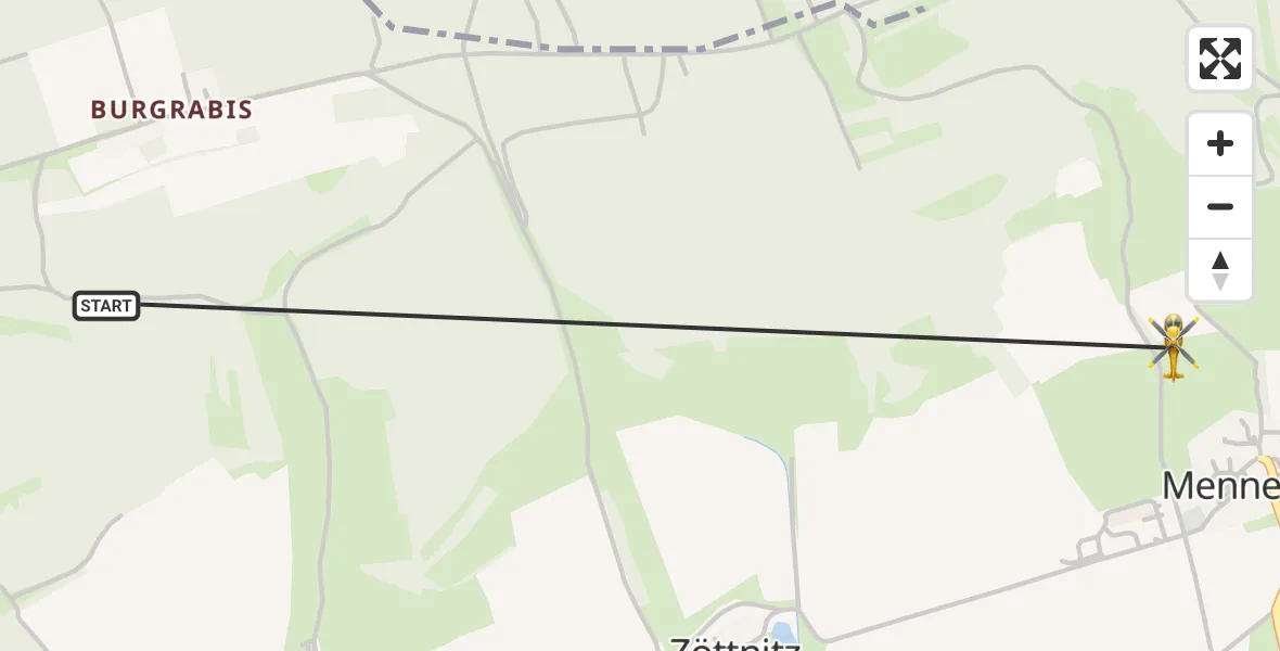 Flugroute Rettungshubschrauber Schlöben - Schlöben, 14 Oktober 2026, 11:29