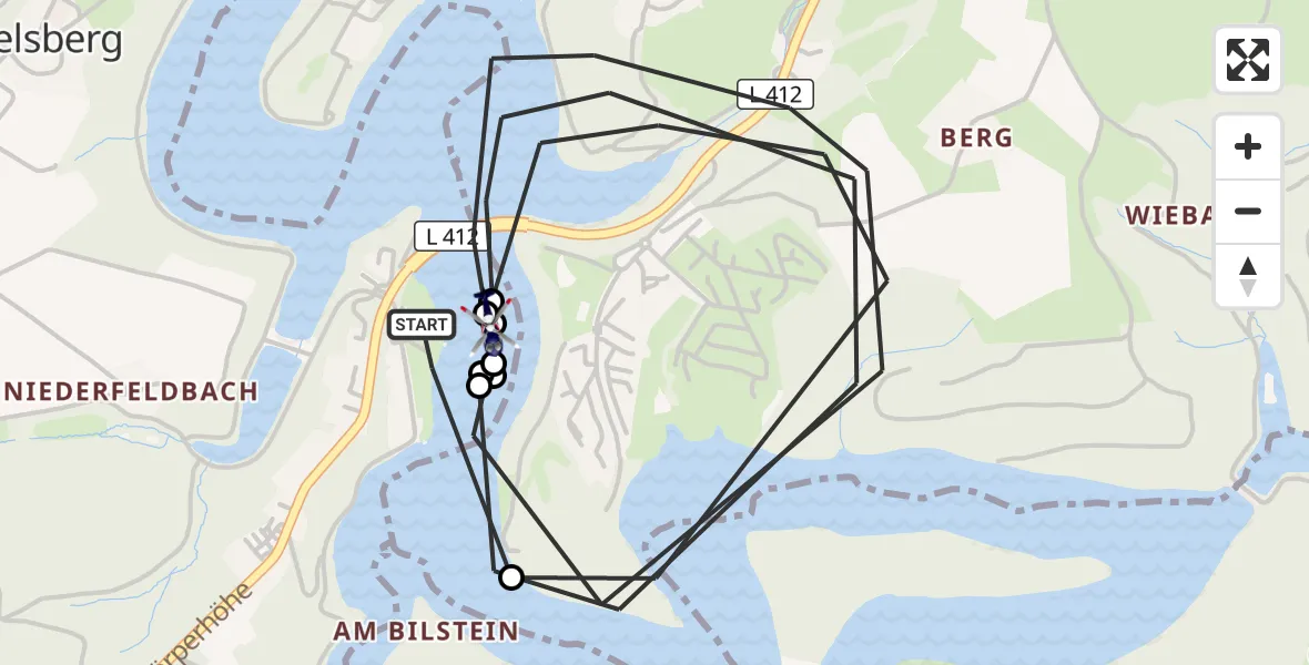 Flugroute Polizeihubschrauber Remscheid - Remscheid, 14 Oktober 2026, 12:08
