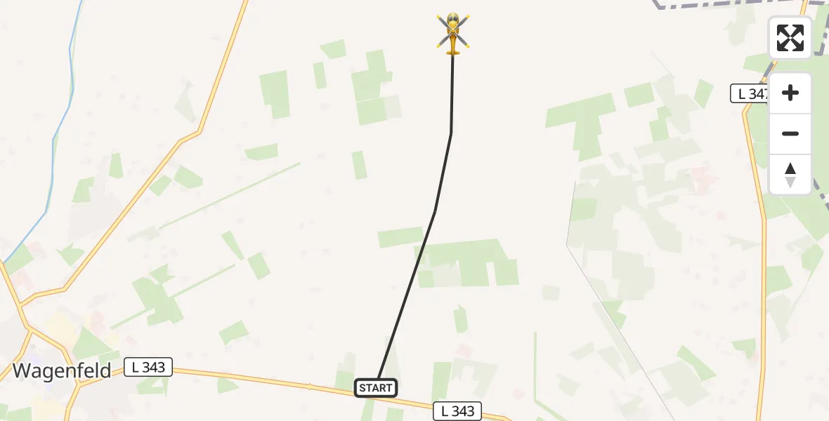 Flugroute Rettungshubschrauber Wagenfeld - Wagenfeld, 14 Oktober 2026, 12:09