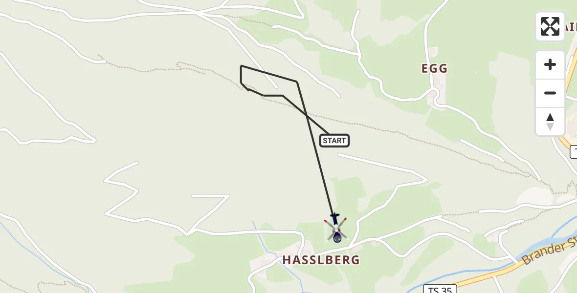 Flugroute Polizeihubschrauber Ruhpolding - Ruhpolding, 14 Oktober 2026, 13:02
