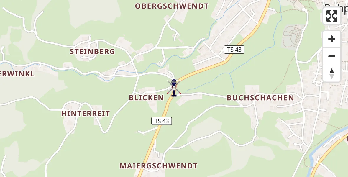 Flugroute Polizeihubschrauber Ruhpolding - Ruhpolding, 14 Oktober 2026, 13:34