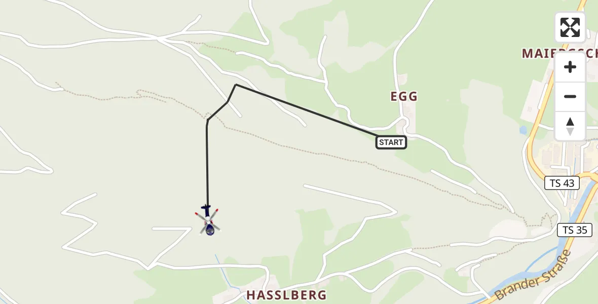 Flugroute Polizeihubschrauber Ruhpolding - Ruhpolding, 14 Oktober 2026, 13:41