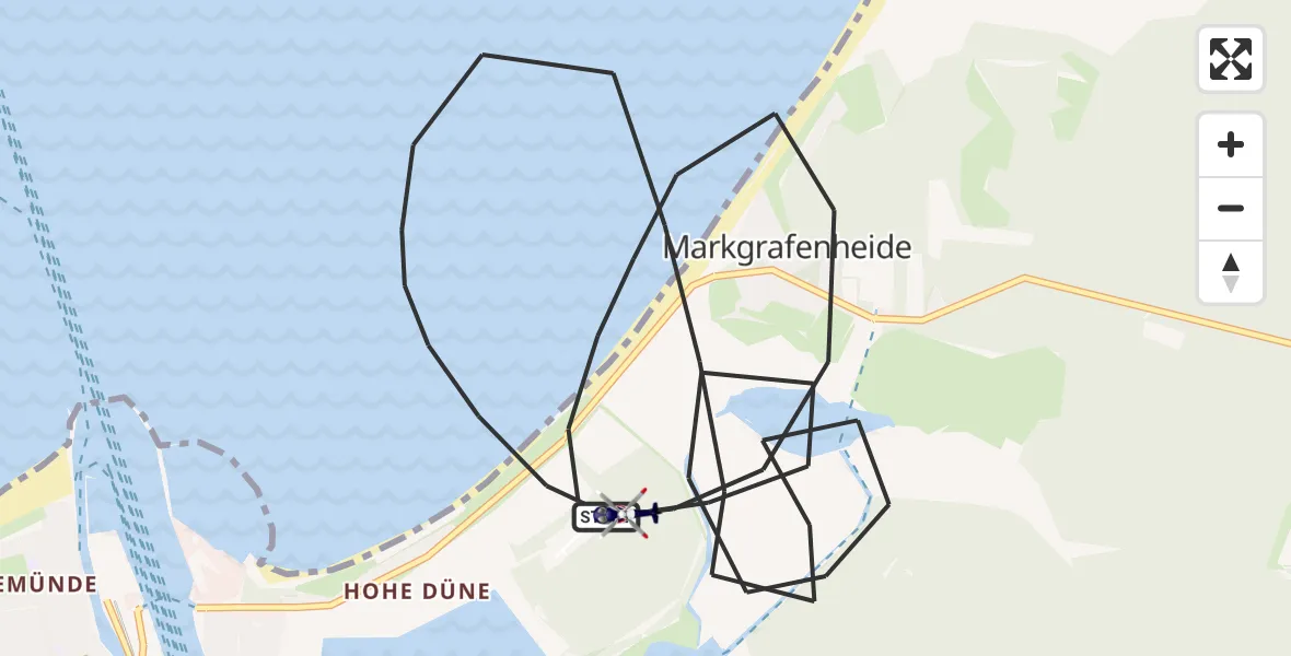 Flugroute Polizeihubschrauber Rostock - Rostock, 14 Oktober 2026, 13:44