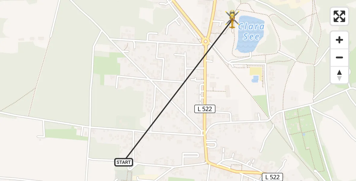 Flugroute Rettungshubschrauber Welzow - Welzow, 14 Oktober 2026, 14:06