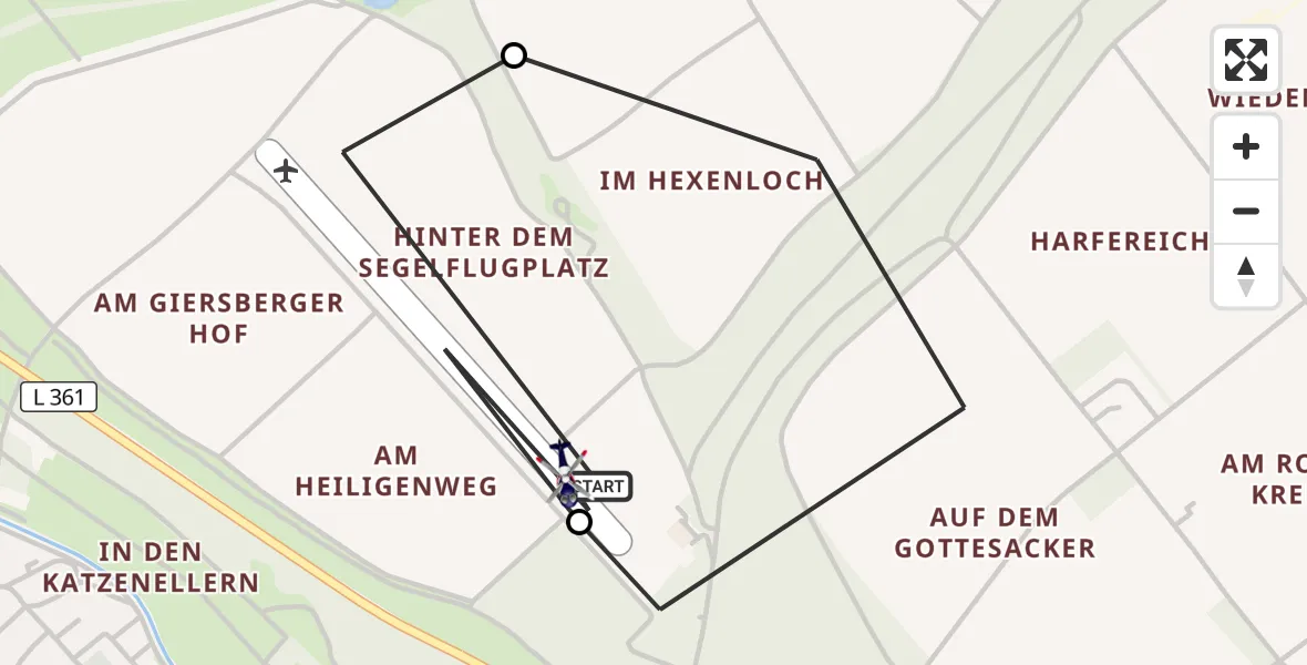 Flugroute Polizeihubschrauber Bergheim Flugplatz - Bergheim Flugplatz, 14 Oktober 2026, 16:01