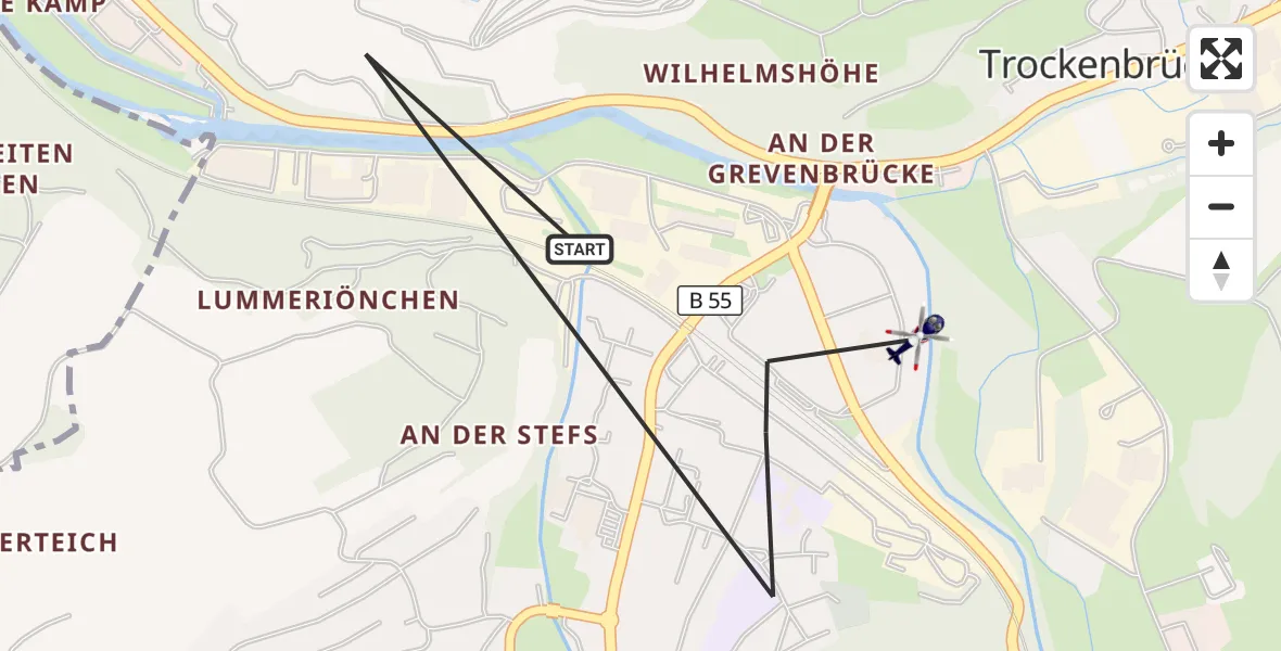 Flugroute Polizeihubschrauber Lennestadt - Lennestadt, 14 Oktober 2026, 21:26