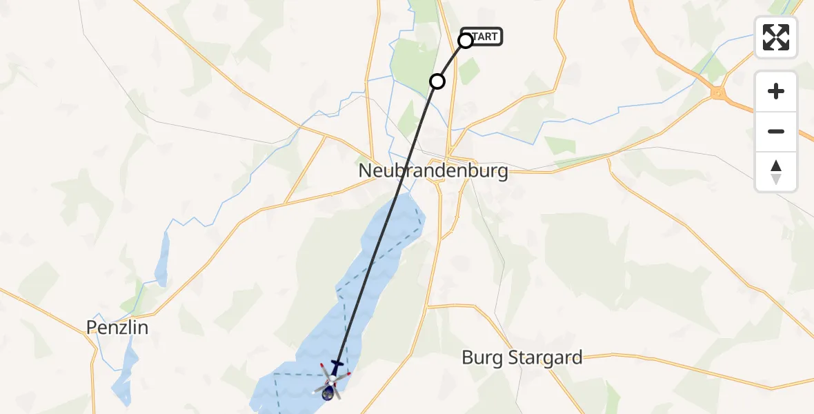 Flugroute Polizeihubschrauber Neubrandenburg Trollenhagen Flughafen - Neubrandenburg, 15 Oktober 2026, 05:20