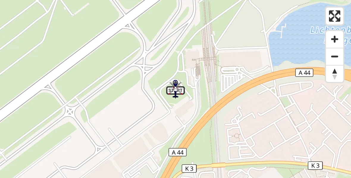 Flugroute Polizeihubschrauber Düsseldorf Flughafen - Düsseldorf Flughafen, 15 Oktober 2026, 06:25
