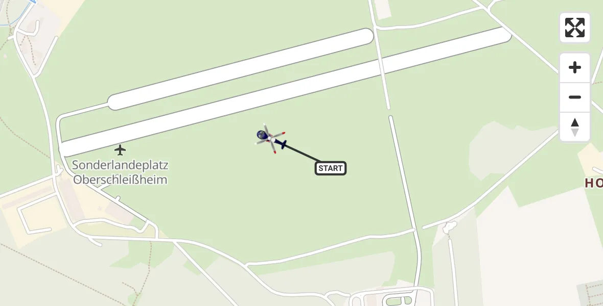 Flugroute Polizeihubschrauber Oberschleissheim Hubschrauberlandeplatz - Schleissheim Flugplatz, 15 Oktober 2026, 07:21