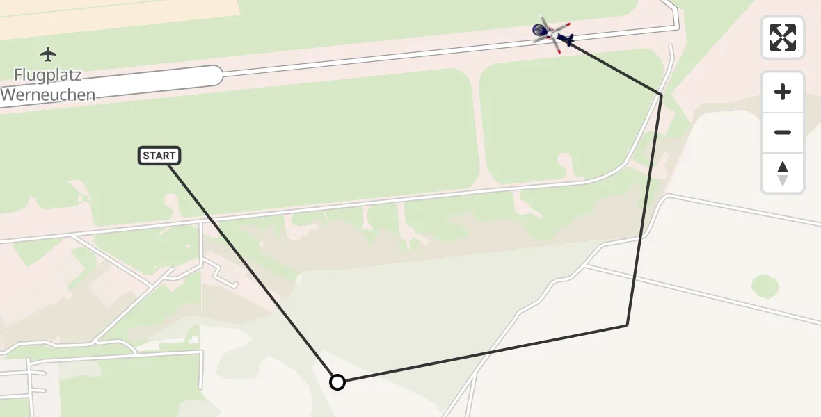 Flugroute Polizeihubschrauber Werneuchen Flugplatz - Werneuchen, 15 Oktober 2026, 11:20