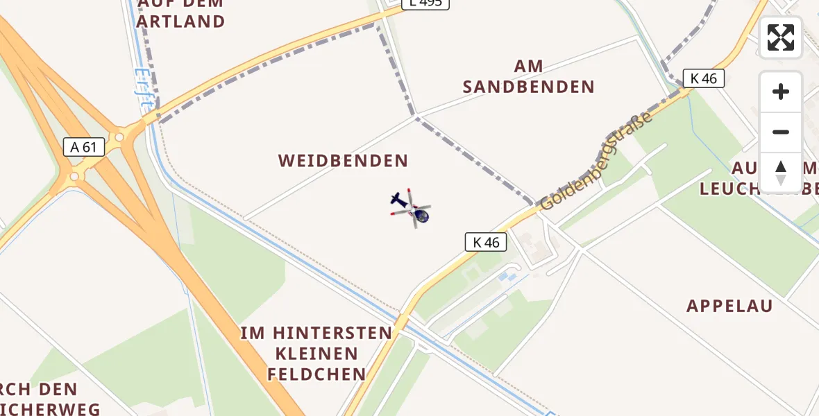 Flugroute Polizeihubschrauber Erftstadt - Erftstadt, 15 Oktober 2026, 15:58