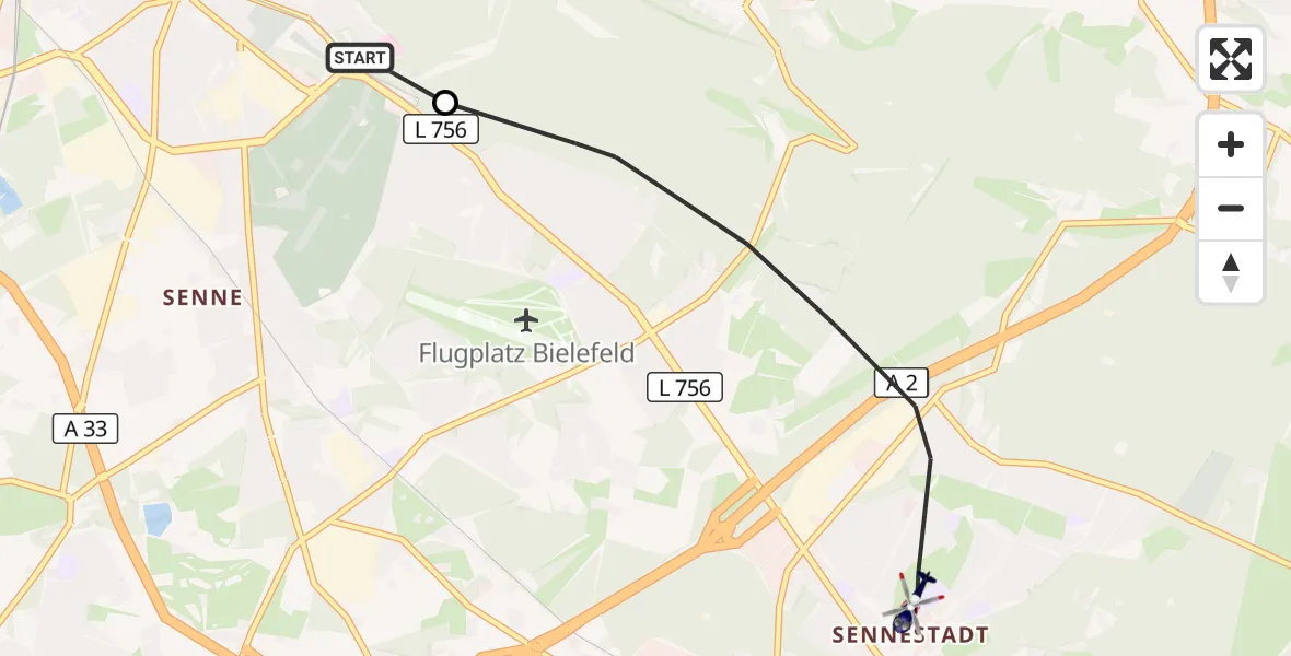 Flugroute Polizeihubschrauber Luftrettungszentrum Bielefeld - Bielefeld, 15 Oktober 2026, 16:20