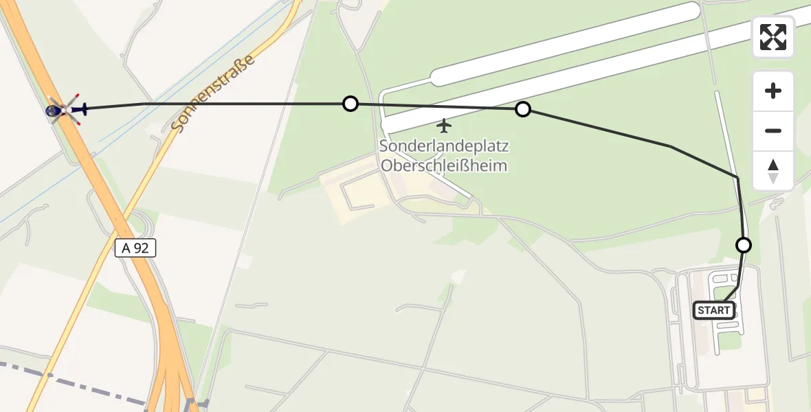 Flugroute Polizeihubschrauber Oberschleißheim - Oberschleißheim, 16 Oktober 2026, 07:27