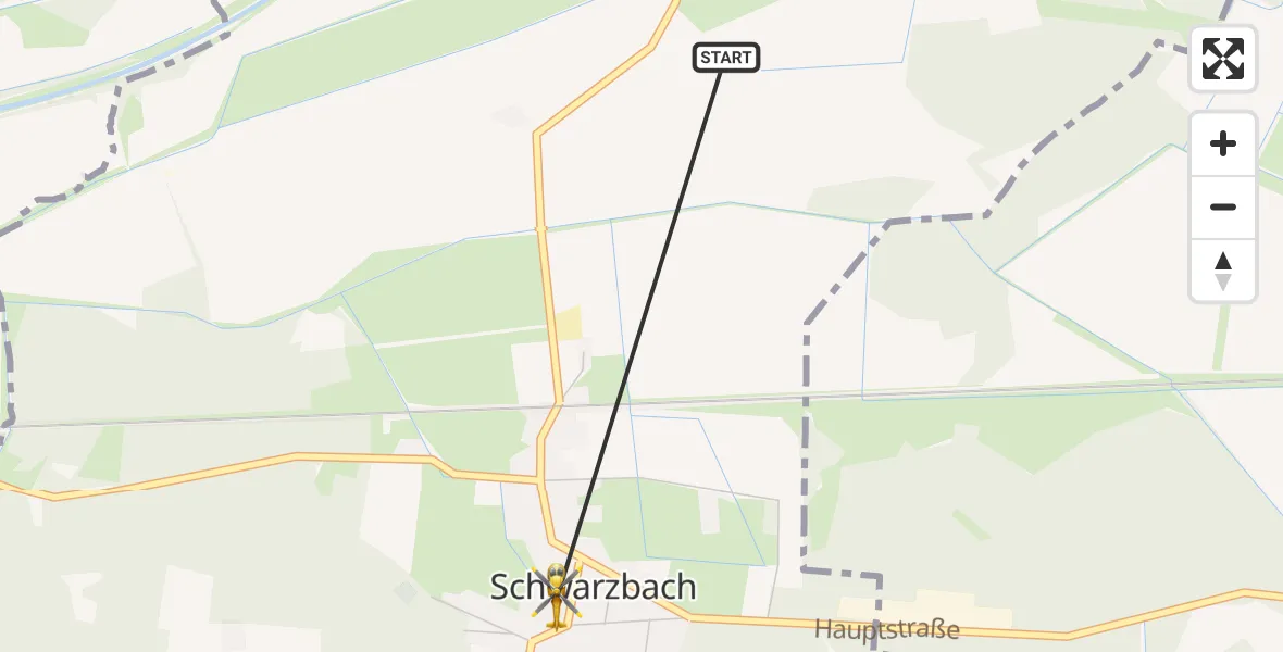 Flugroute Rettungshubschrauber Schwarzbach - Schwarzbach, 16 Oktober 2026, 11:04