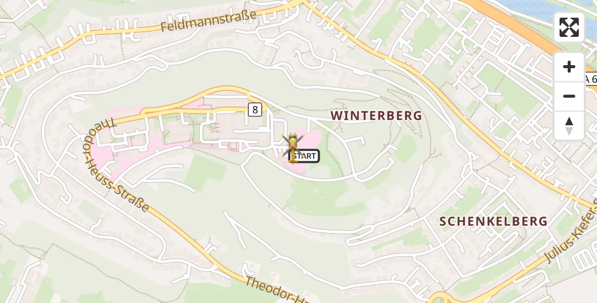 Flugroute Rettungshubschrauber Saarbrücken - Saarbrücken, 16 Oktober 2026, 11:47