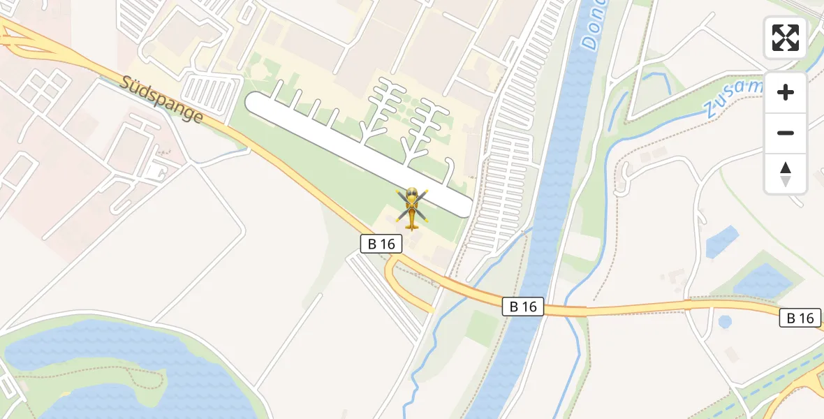 Flugroute Ambulanzhubschrauber Donauwörth Hubschrauberlandeplatz - Donauwörth Hubschrauberlandeplatz, 16 Oktober 2026, 13:16