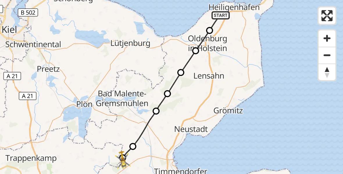 Flugroute Rettungshubschrauber Gremersdorf - Christoph 12 Luftrettungszentrum, 16 Oktober 2026, 14:21