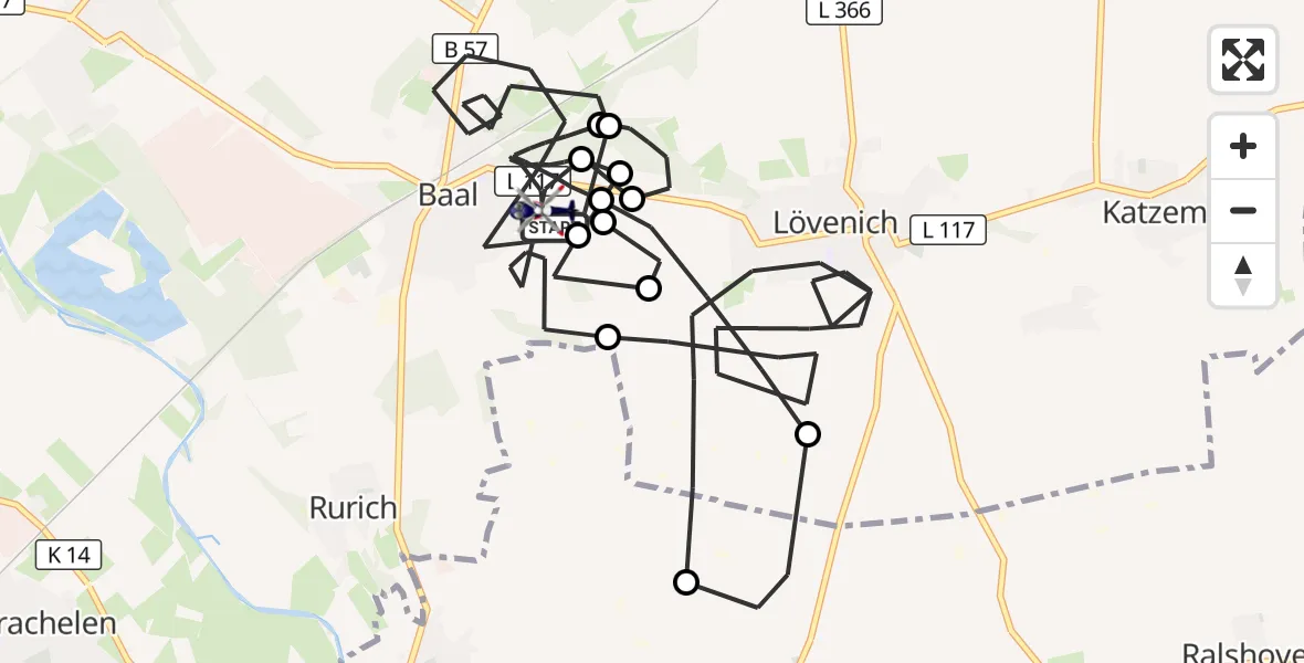 Flugroute Polizeihubschrauber Hückelhoven - Hückelhoven, 16 Oktober 2026, 14:33
