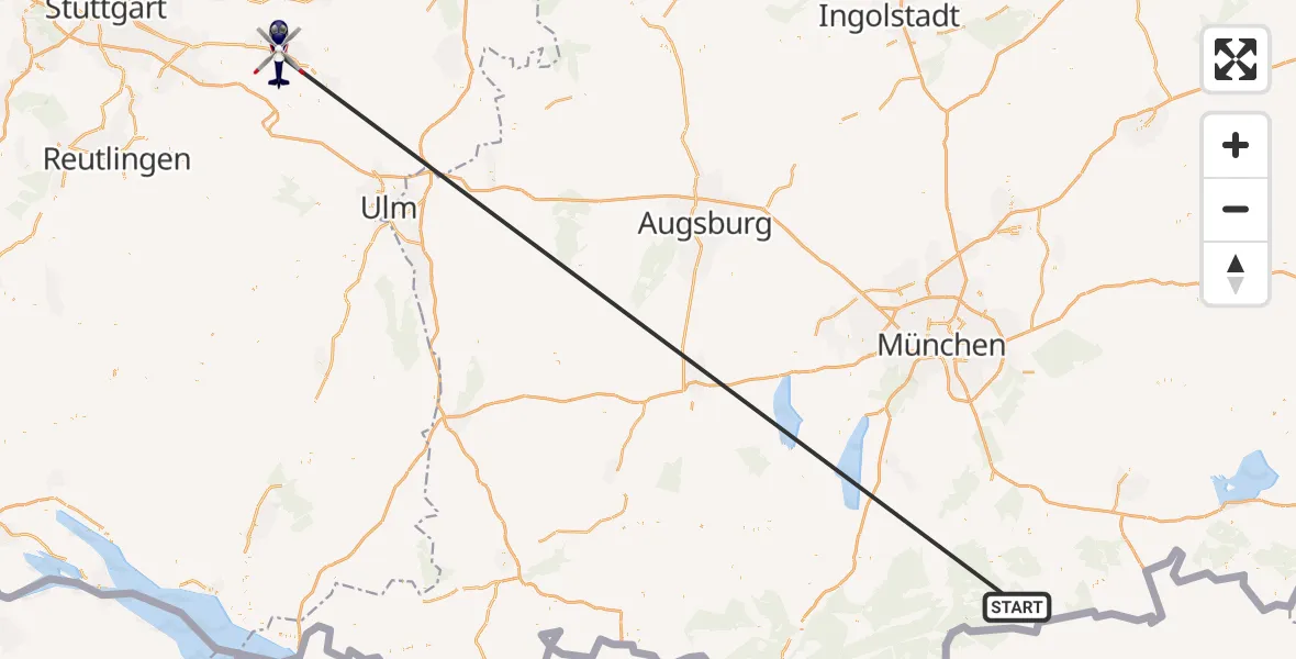 Flugroute Polizeihubschrauber Rottach-Egern - Göppingen, 16 Oktober 2026, 16:03