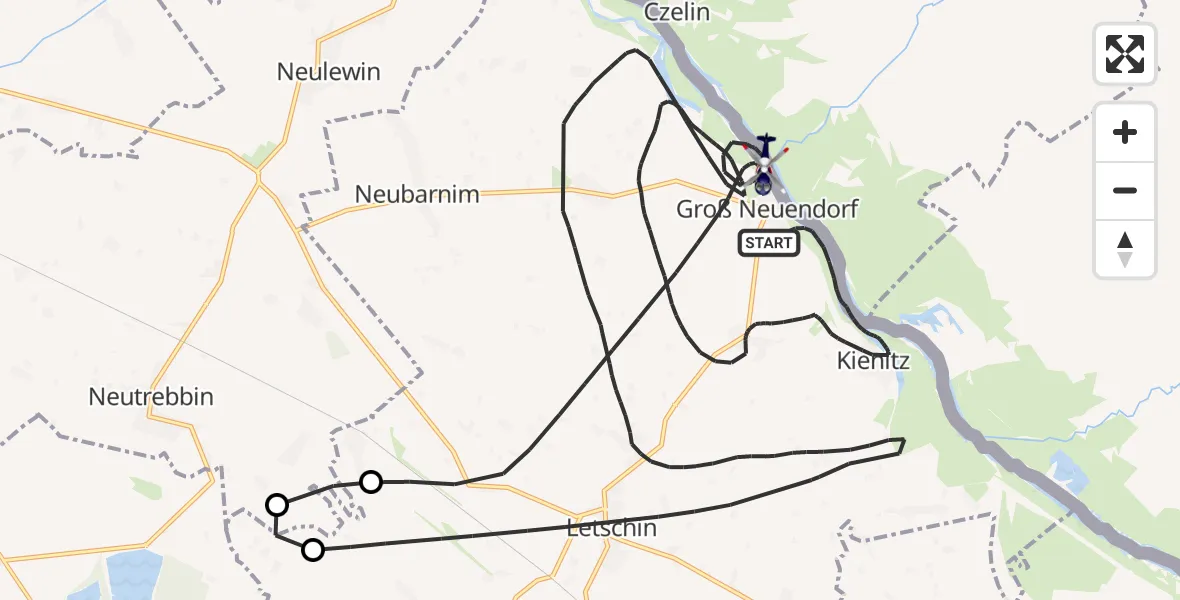 Flugroute Polizeihubschrauber Letschin - Letschin, 16 Oktober 2026, 16:49