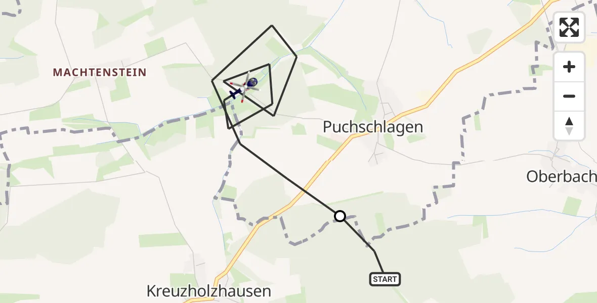 Flugroute Polizeihubschrauber Bergkirchen - Schwabhausen, 16 Oktober 2026, 18:59