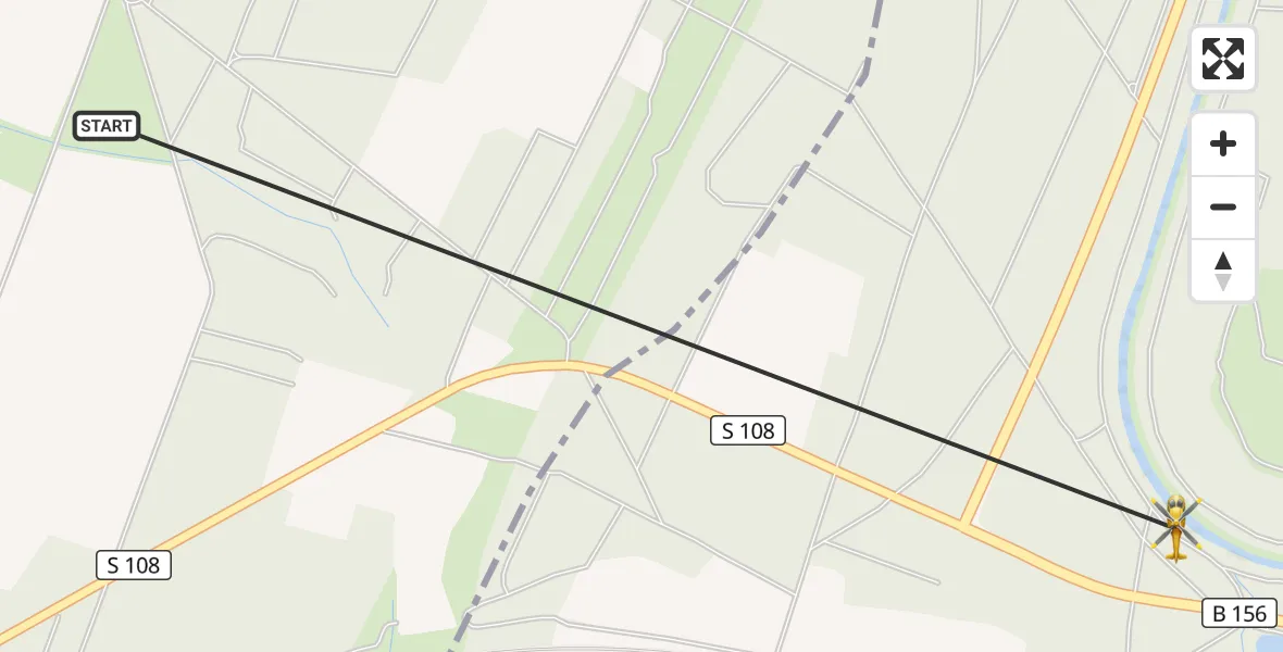 Flugroute Rettungshubschrauber Lohsa - Boxberg/O.L., 17 Oktober 2026, 07:48