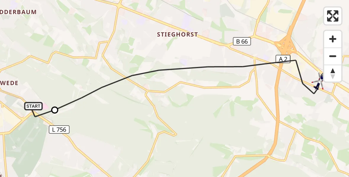 Flugroute Polizeihubschrauber Luftrettungszentrum Bielefeld - Bielefeld, 17 Oktober 2026, 07:56