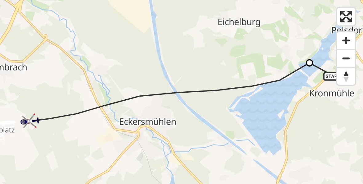 Flugroute Polizeihubschrauber Allersberg - Roth, 17 Oktober 2026, 09:35