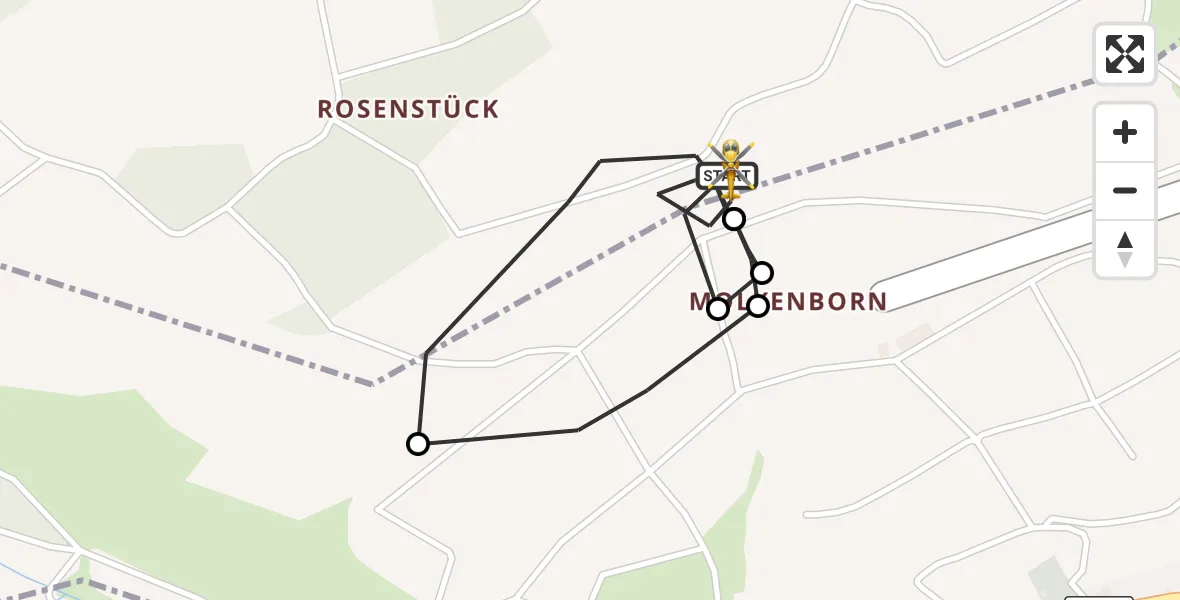 Flugroute Rettungshubschrauber Rockenhausen - Rockenhausen, 17 Oktober 2026, 09:46