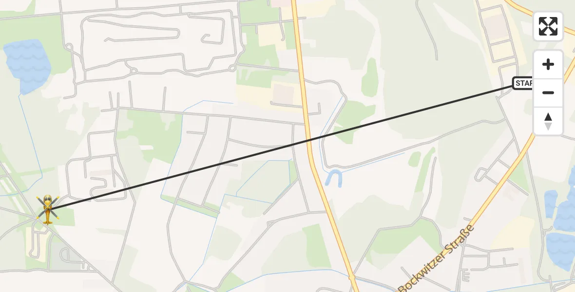 Flugroute Rettungshubschrauber Lauchhammer - Lauchhammer, 17 Oktober 2026, 10:08