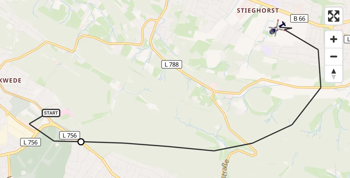 Flugroute Polizeihubschrauber Luftrettungszentrum Bielefeld - Bielefeld, 17 Oktober 2026, 11:04