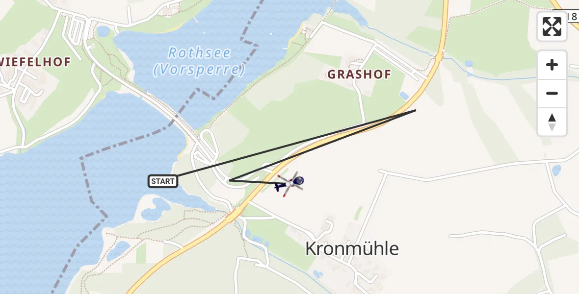 Flugroute Polizeihubschrauber Allersberg - Allersberg, 17 Oktober 2026, 12:50