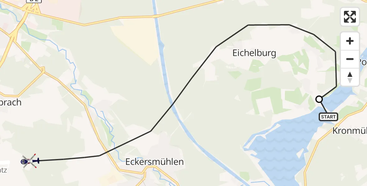 Flugroute Polizeihubschrauber Allersberg - Roth, 17 Oktober 2026, 13:43