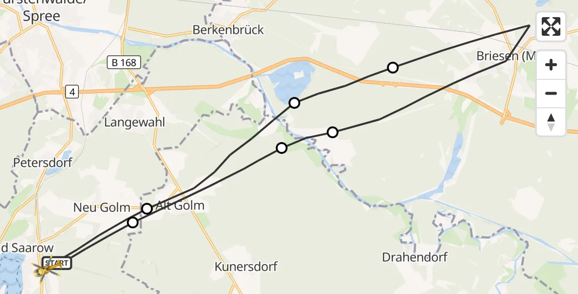Flugroute Rettungshubschrauber Bad Saarow - Bad Saarow, 17 Oktober 2026, 14:28