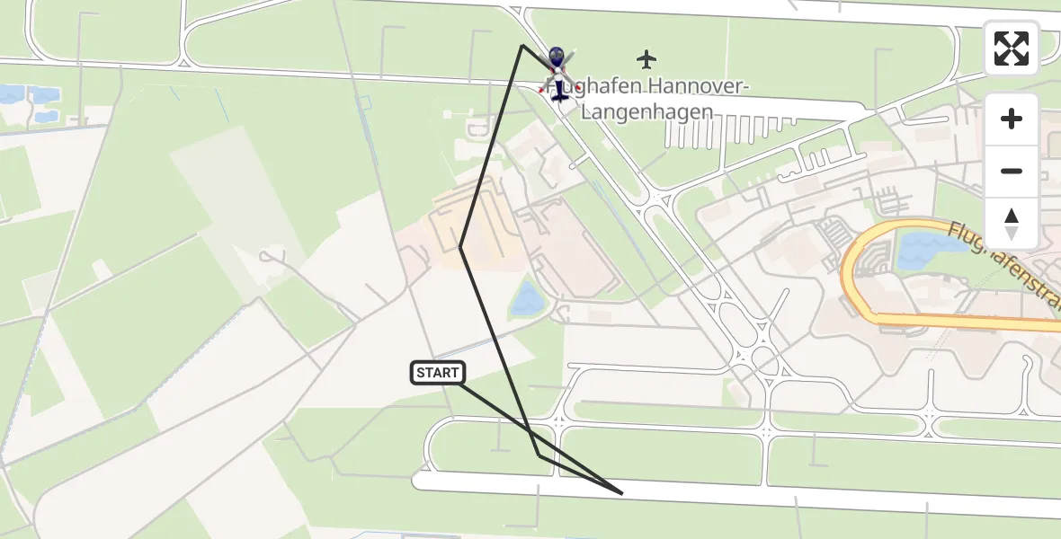 Flugroute Polizeihubschrauber Flughafen Hannover - Flughafen Hannover, 17 Oktober 2026, 20:02