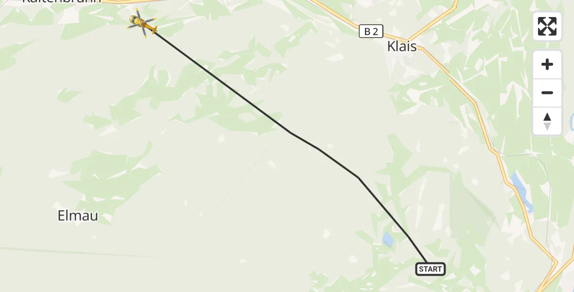 Flugroute Rettungshubschrauber Mittenwald - Krün, 18 Oktober 2026, 09:29
