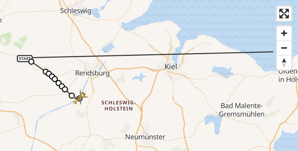 Flugroute Ambulanzhubschrauber Stapel - Hörsten, 18 Oktober 2026, 11:08