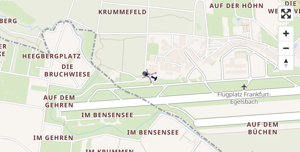 Flugroute Polizeihubschrauber Flughafen Frankfurt-Egelsbach - Flughafen Frankfurt-Egelsbach, 18 Oktober 2026, 18:25