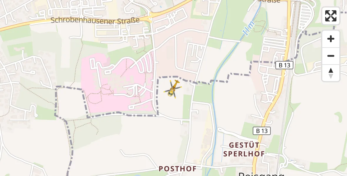Flugroute Rettungshubschrauber Ilmtal Hospital Pfaffenhofen - Ilmtal Hospital Pfaffenhofen, 19 Oktober 2026, 08:13