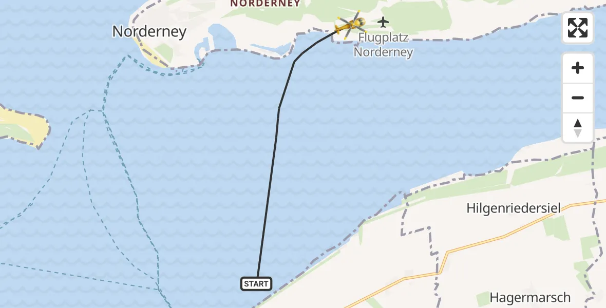 Flugroute Ambulanzhubschrauber Noordzee - Noordzee, 19 Oktober 2026, 10:17