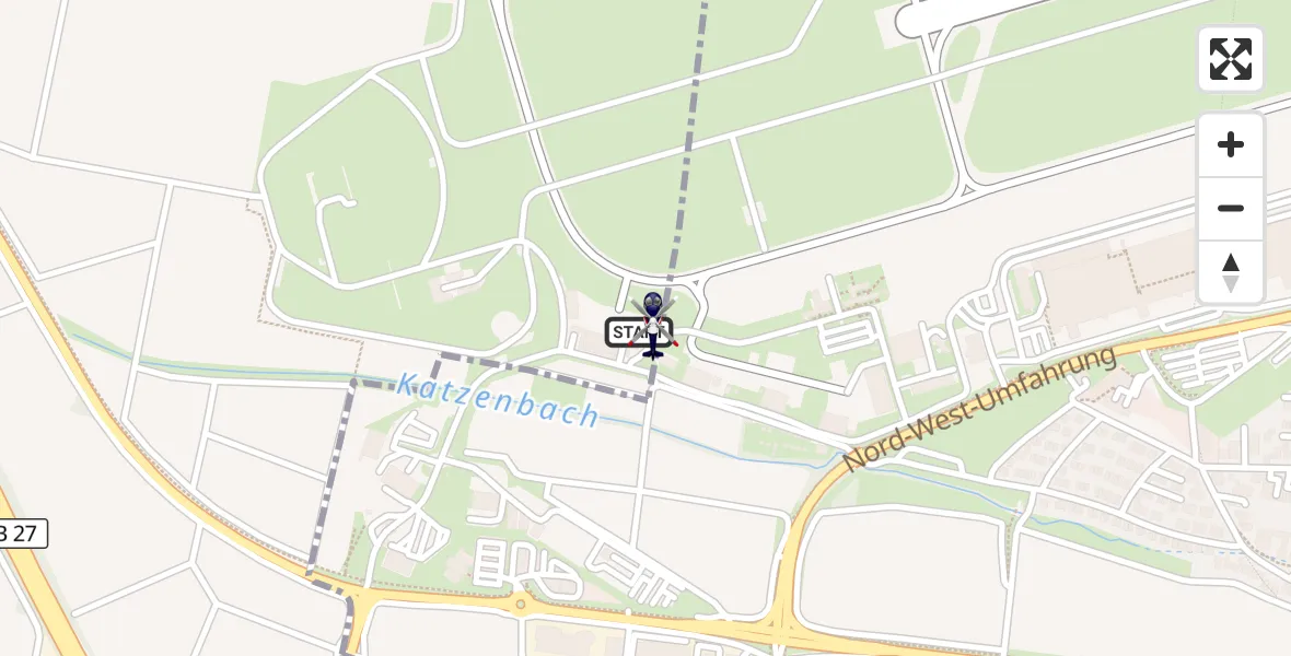 Flugroute Polizeihubschrauber Flughafen Stuttgart - Flughafen Stuttgart, 19 Oktober 2026, 10:45