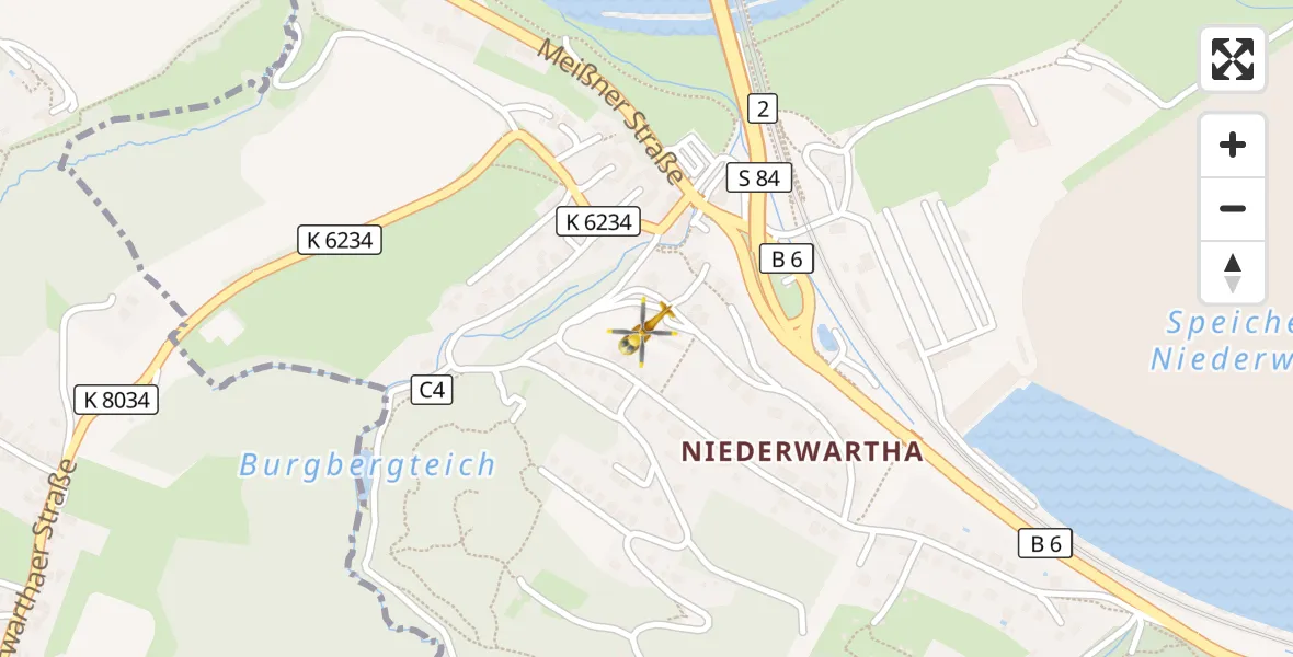 Flugroute Rettungshubschrauber Dresden - Dresden, 19 Oktober 2026, 10:53
