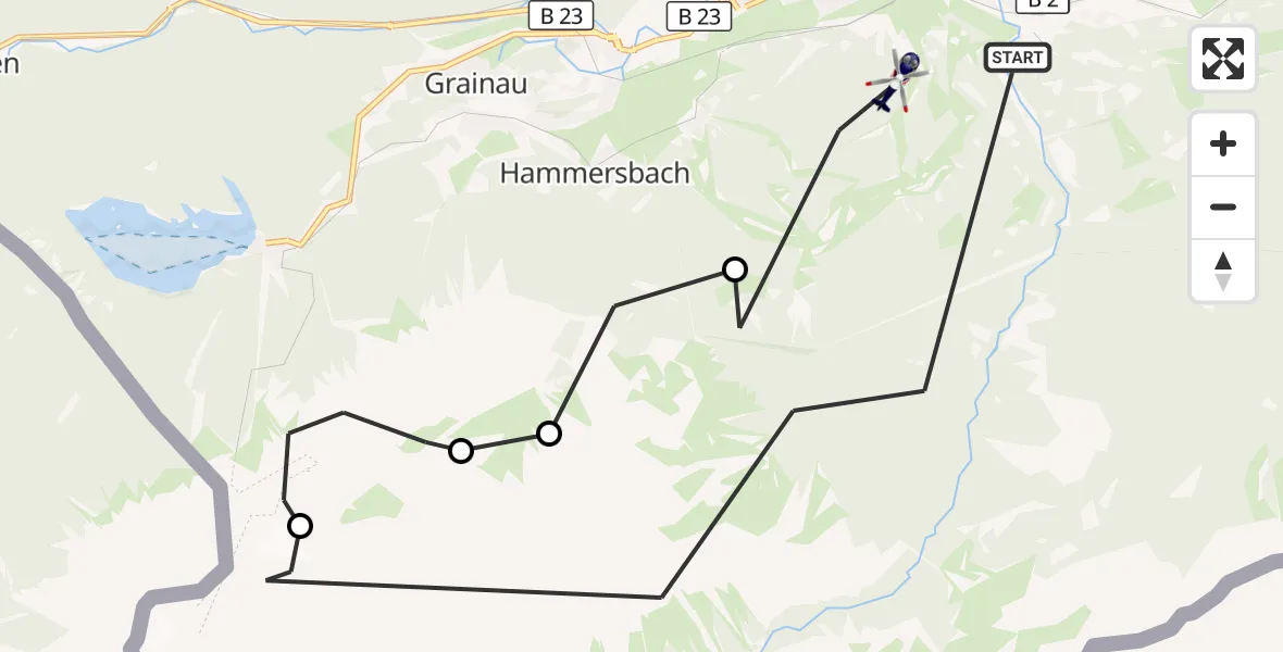 Flugroute Polizeihubschrauber Garmisch-Partenkirchen - Garmisch-Partenkirchen, 19 Oktober 2026, 13:41
