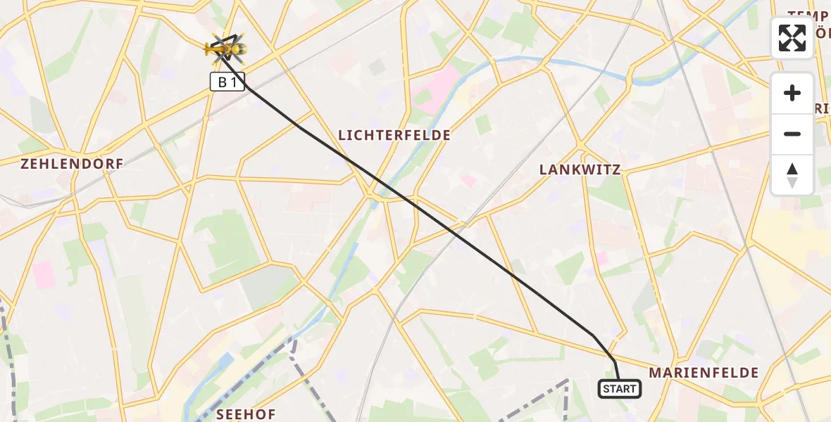 Flugroute Rettungshubschrauber Berlin - Berlin, 19 Oktober 2026, 14:34